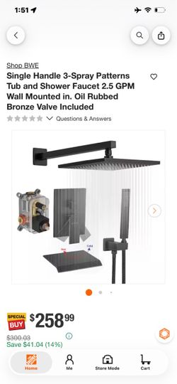 BWE Single Handle 3-Spray Tub and Shower Faucet Set