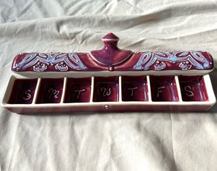 Handmade Ceramic 7 Day Pill Box