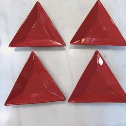 4 Vintage Waechtersbach W Germany Triangular Triangle Dish/ Plates