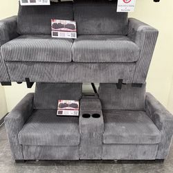 Gray Sofa & Loveseat