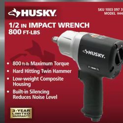 Husky
800 ft./lbs. 1/2 in. Impact Wrench