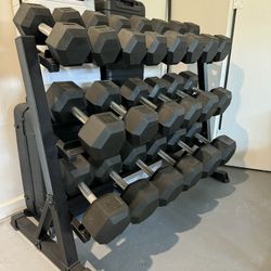 Rep Fitness 5lb-75lb Dumbbell Set w/ Racks