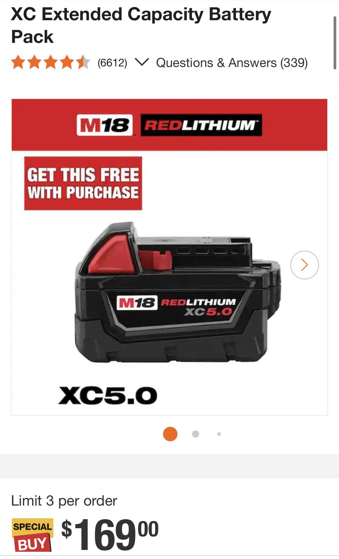 🔥🔥🔥Milwaukee M18 18 Volt Ah Lithium Ion XC Extended