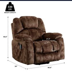 Power Lift Recliner,Elderly Lift Chair with Heat Therapy and Massage Function,Remote Control,Side Pocket Cup Holders,Living Room, Brown