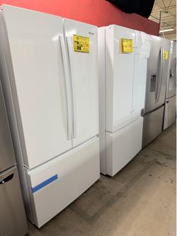 WHITE THREE DOOR WHIRLPOOL NEW OPEN BOX FRIDGES