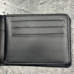 Strong ID Badge Money Genuine Leather Wallet Black Captain Palm Beach County FLA.