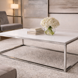 Modern Coffee Table — Silver Frame