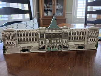 "The Library of Congress" original SHEILA wooden shelf art signed and dated by Sheila in 1992.