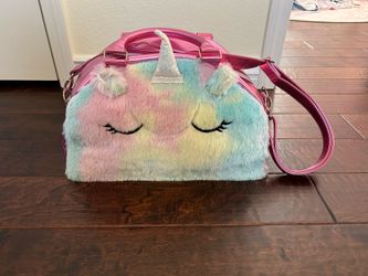 Girl Furry Unicorn Duffel Bag