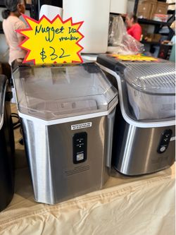Nugget Ice Makers Countertop,35Lbs/24H,Portable Ice Machine with Crushed Ice,Self-Cleaning Function,One-Click Operation for Home/Office