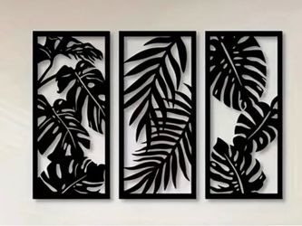 Tropical Leaf wood Wall Art| Wall Panel Set, Plant-themed Artwork, Modern Country Style Gifts, Ornaments, Home Decorations,