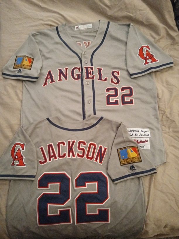 California Angels #22 Bo Jackson Mens Throwback Jerseys