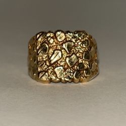 14 Karat GOLD NUGGET RING 