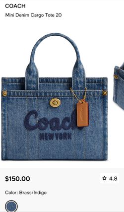 Coach mini denim cargo tote 20