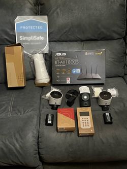 Outdoor Simplisafe Camera  Alarm System And  Asus Dual Band WiFi Router