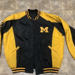 Vintage Steve & Barry's Michigan Embroidered Varsity Bomber Jacket Size XL