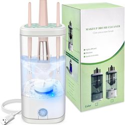 Electric Makeup Brush Cleaner Machine, Ultimate Efficient Automatic Cleaner for All Types of Makeup Brushes- Transparent