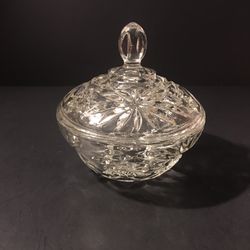 Anchor Hocking Crystal Covered Candy Dish