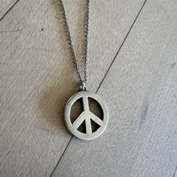 Tiffany And Co Peace sign Charm Necklace
