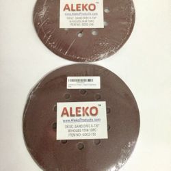 10 Hole ALEKO 10 EA.SD02-150 & 10 EA-SD02-240 Grit Sand Disc Paper 8-7/8”
