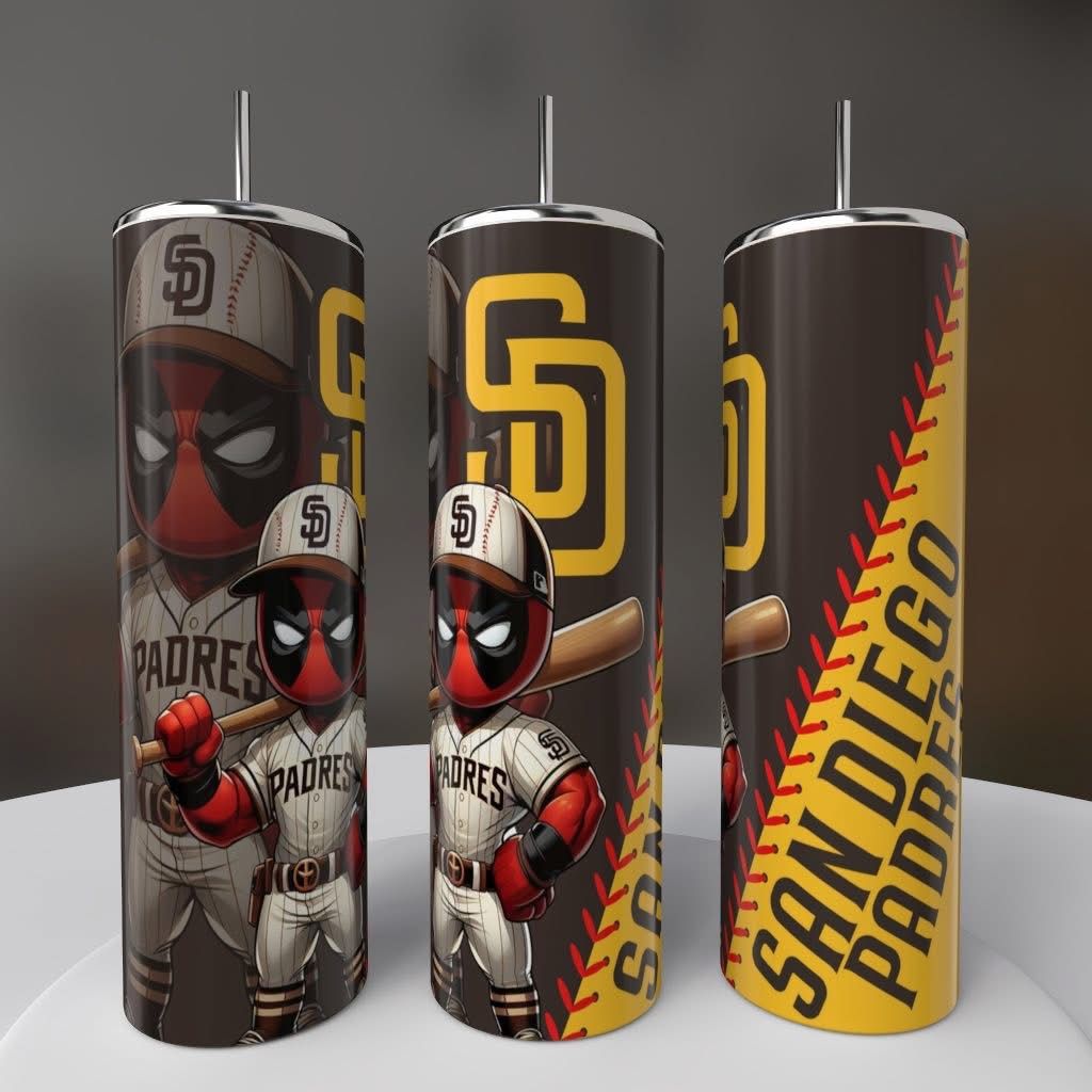 San Diego Padres Deadpool Baseball Tumbler
