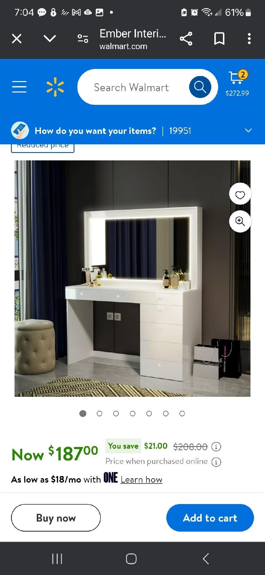 Walmart Vanity desk.