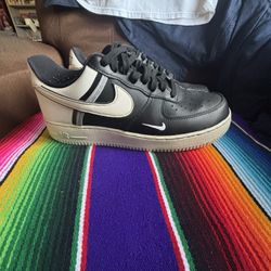 Nike Air Force Ones Black And White 9.5