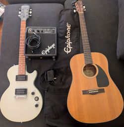 Acoustic + Electric guitar (+practice amp)
