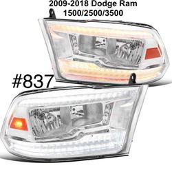 2009 TO 2018 Dodge Ram 1500 / 2500 / 3500 LED DRL/Switchback Headlights 