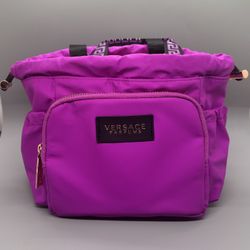 Versace Parfums Purple Cosmetic Bag / Travel Makeup Pouch Zippered Case