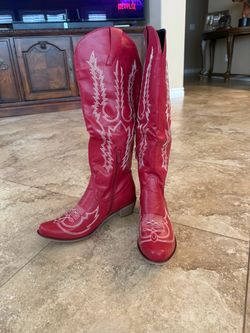 Red western boots
