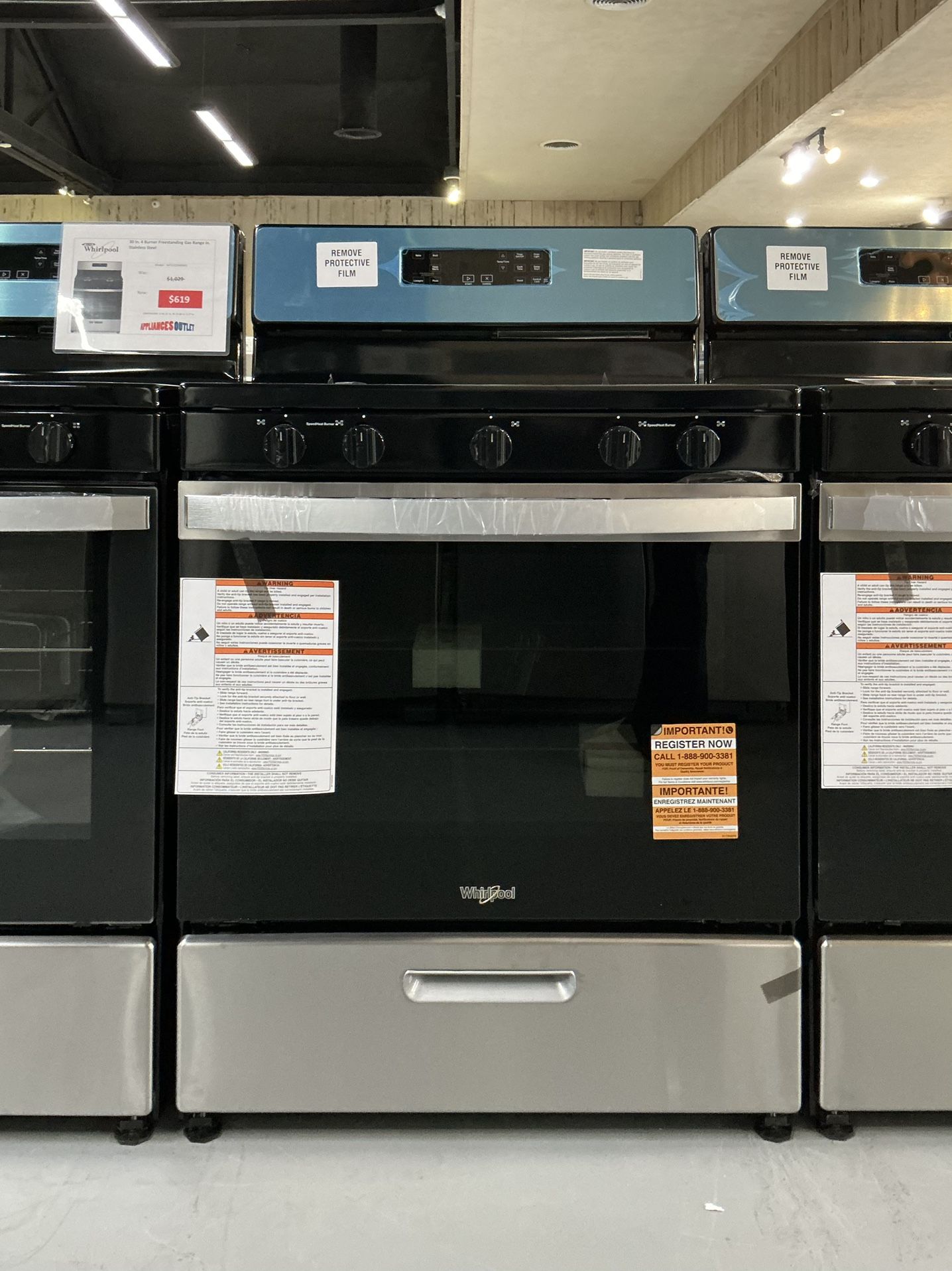 Whirlpool 30 inch 5 burners 5.1 cu. ft. Freestanding Natural Gas Range