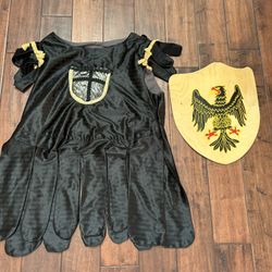 Medieval Tunic And Wood Shield Halloween Costume 