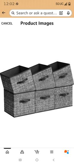 Storage Cubes, 11.8 x 11.8 x 11.8 Inches Non-Woven Fabric Bins with Double Handles, Set of 8, Closet Organizers for Shelves, Foldable, for Clothes, In