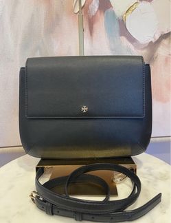 Tory Burch Black Saffiano Leather Crossbody Bag