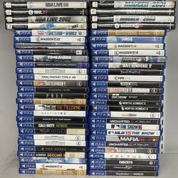 Lot of 54 PS4 & PS2 Video Games