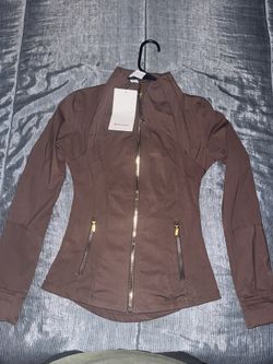 Brown Gold Zipper Gold Zipper Define Jacket Size 4