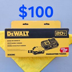 $100 20-Volt Dewalt 6.0ah Battery + 6amp Fast Charger Starter Kit