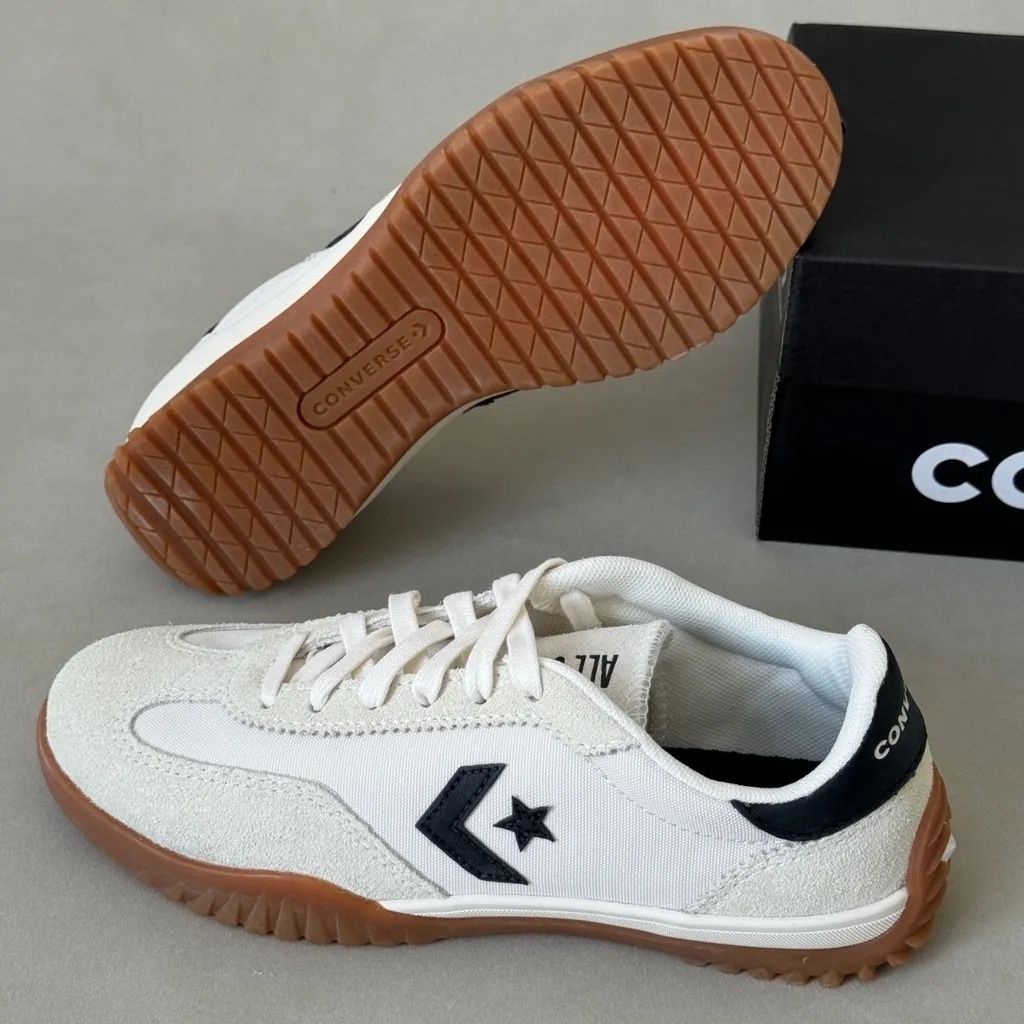 Men's Converse Run Star Trainer Casual Shoes - Egret/Black/Honey - Size 8.5