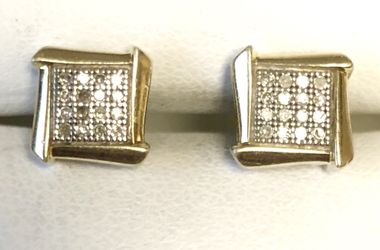 Diamond earrings in Silver 925 $200
