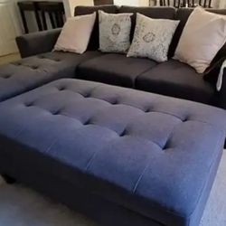 3pcs sectional Sofa W/Ottoman