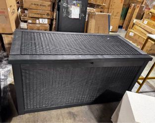 320 Gallon Deck Box Waterproof Outdoor Storage UV Resistant Black