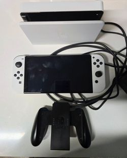 Nintendo Switch OLED White with Dock and Grip