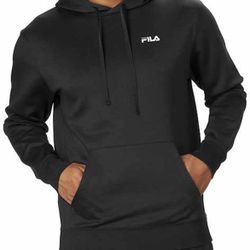NEW FILA Men’s Performance Hoodie Black Logo Sweatshirt Size XXL