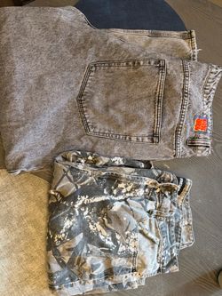 Empyre jeans and camo shorts size 34