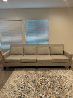 Max Home “Georgia” Sofa – Light Gray Linen 3-Seater