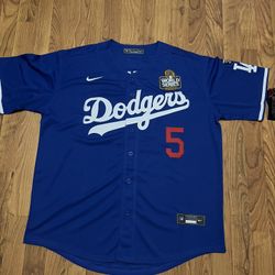 Los Angeles Dodgers Stitched Blue Freddie Freeman World Series Jerseys