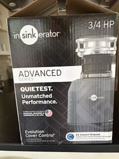 New InSinkErator Evolution Cover Control 3/4 HP Garbage Disposal + Dishwasher Kit – $275 OBO