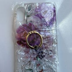 iPhone X/XS Flower Crystal Case With Ring Stand