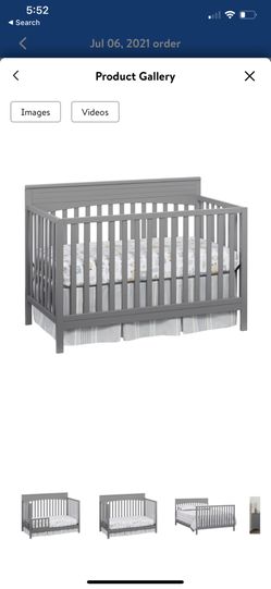 Dove Gray Baby Crib